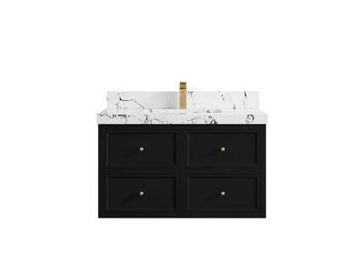 Roswell Floating 36 in. W x 22 in. D Center Sink Bathroom Vanity - Willow Bath and Vanity