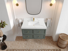 Roswell Floating 36 in. W x 22 in. D Center Sink Bathroom Vanity - photo 16