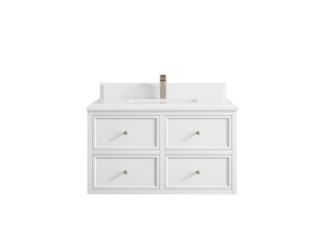 Roswell Floating 36 in. W x 22 in. D Center Sink Bathroom Vanity - Willow Bath and Vanity