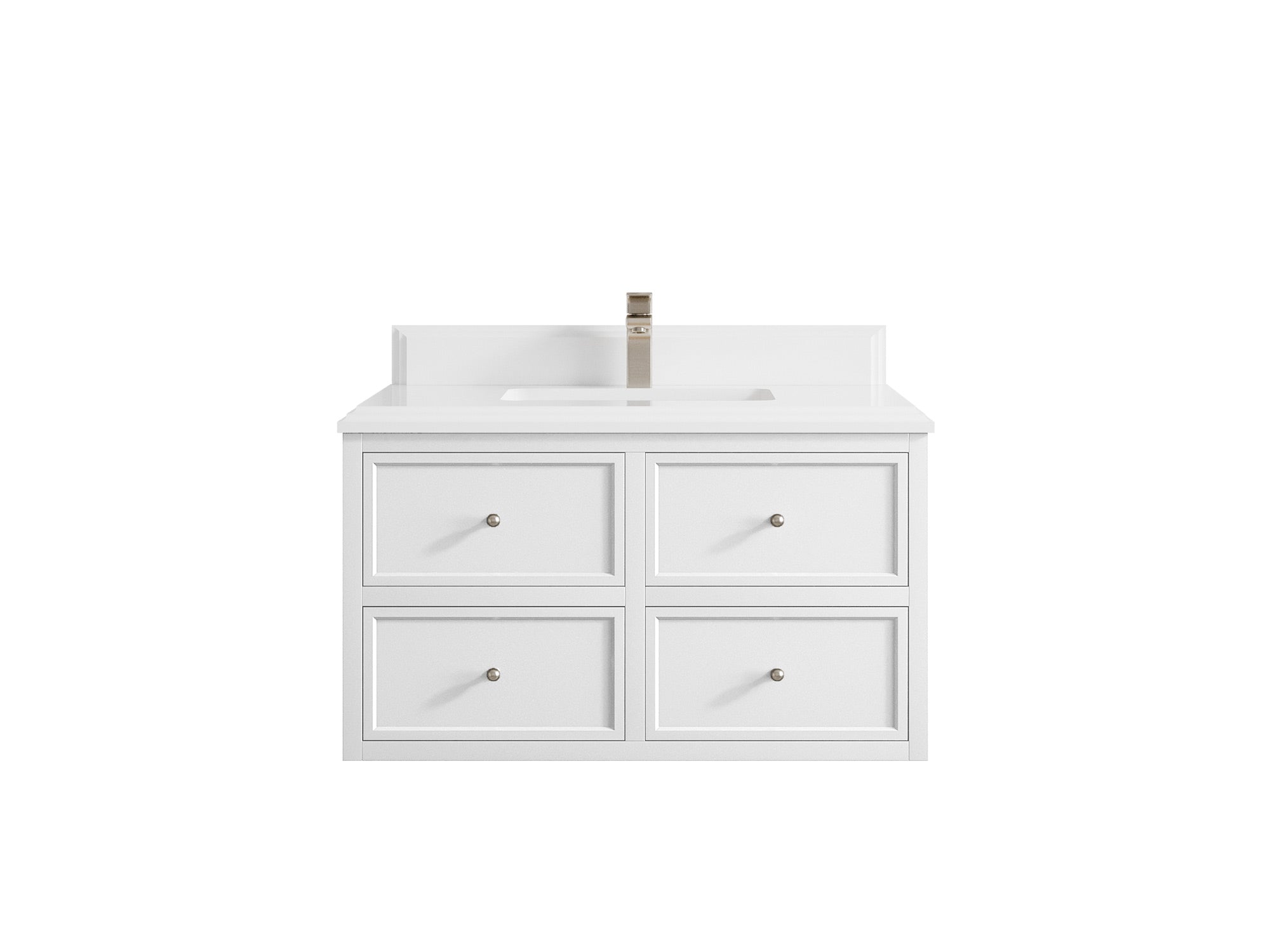 Roswell Floating 36 in. W x 22 in. D Center Sink Bathroom Vanity - Willow Bath and Vanity