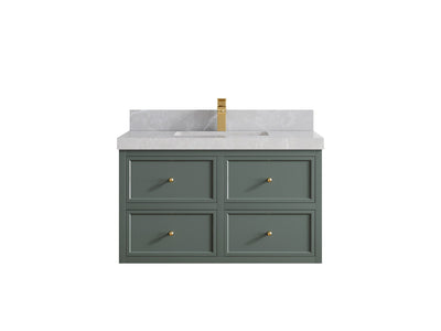 Roswell Floating 36 in. W x 22 in. D Center Sink Bathroom Vanity - Willow Bath and Vanity