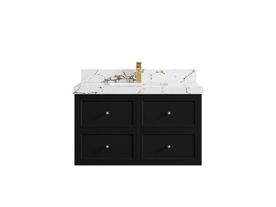 Roswell Floating 36 in. W x 22 in. D Center Sink Bathroom Vanity - Willow Bath and Vanity
