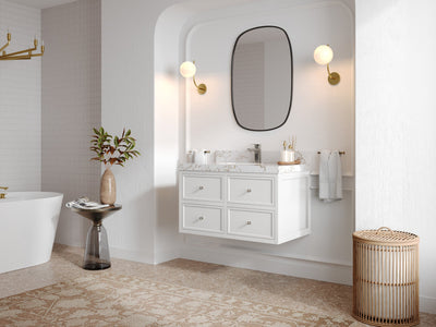 Roswell Floating 36 in. W x 22 in. D Center Sink Bathroom Vanity - Willow Bath and Vanity