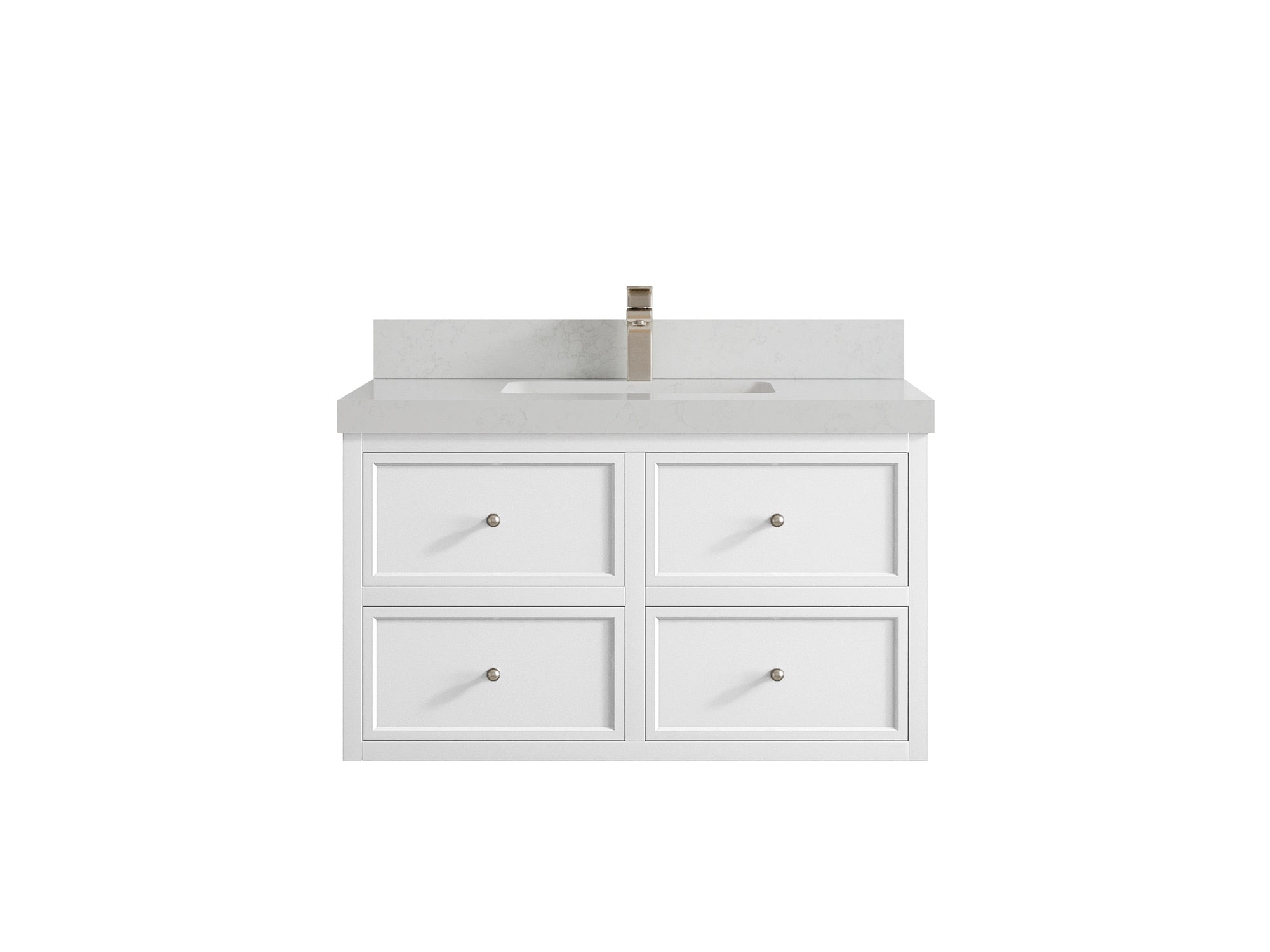 Roswell Floating 36 in. W x 22 in. D Center Sink Bathroom Vanity - Willow Bath and Vanity