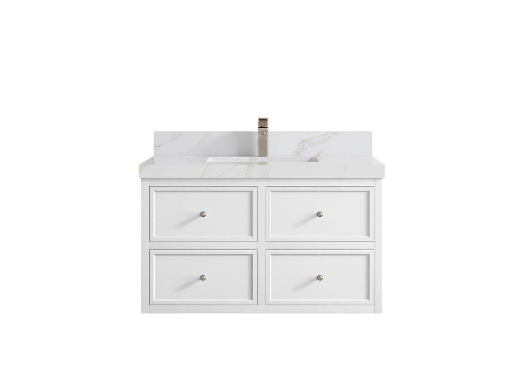 Roswell Floating 36 in. W x 22 in. D Center Sink Bathroom Vanity - Willow Bath and Vanity