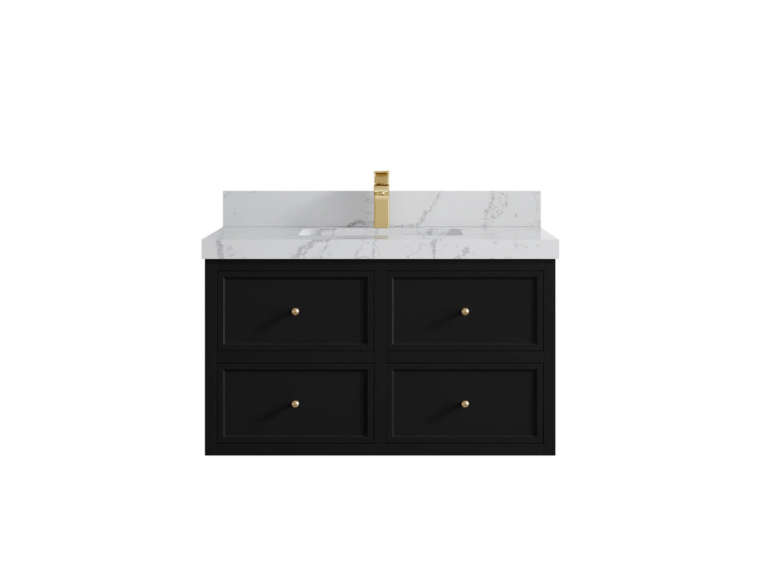 Roswell Floating 36 in. W x 22 in. D Center Sink Bathroom Vanity - Willow Bath and Vanity