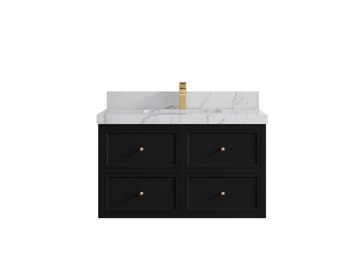 Roswell Floating 36 in. W x 22 in. D Center Sink Bathroom Vanity - photo 41