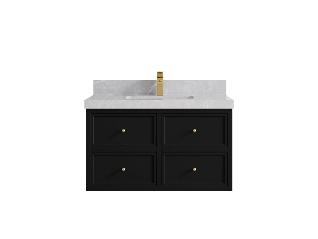 Roswell Floating 36 in. W x 22 in. D Center Sink Bathroom Vanity - Willow Bath and Vanity