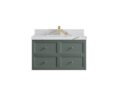 Roswell Floating 36 in. W x 22 in. D Center Sink Bathroom Vanity - Willow Bath and Vanity