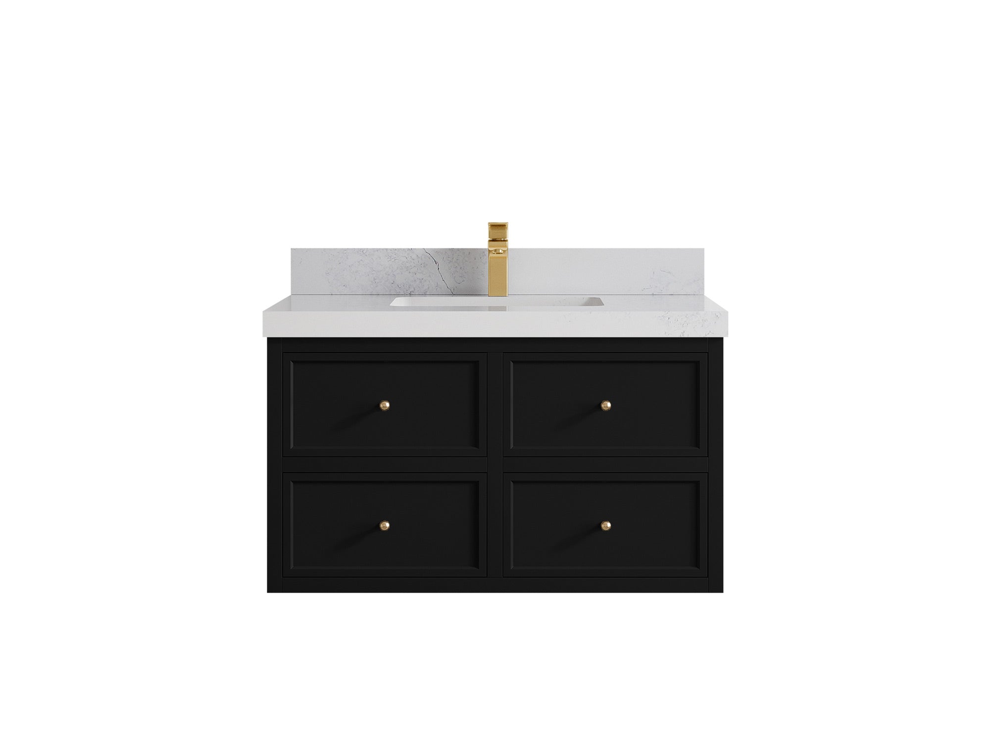 Roswell Floating 36 in. W x 22 in. D Center Sink Bathroom Vanity - Willow Bath and Vanity