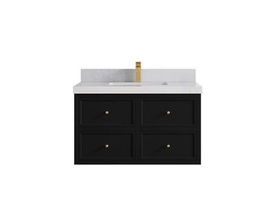 Roswell Floating 36 in. W x 22 in. D Center Sink Bathroom Vanity - Willow Bath and Vanity