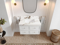 Roswell Floating 36 in. W x 22 in. D Center Sink Bathroom Vanity - photo 36