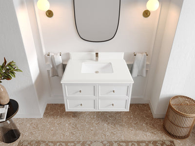 Roswell Floating 36 in. W x 22 in. D Center Sink Bathroom Vanity - Willow Bath and Vanity