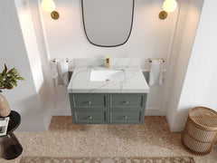 Roswell Floating 36 in. W x 22 in. D Center Sink Bathroom Vanity - photo 40