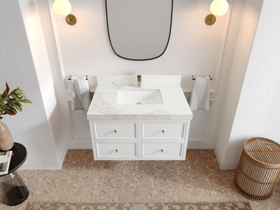 Roswell Floating 36 in. W x 22 in. D Center Sink Bathroom Vanity - Willow Bath and Vanity