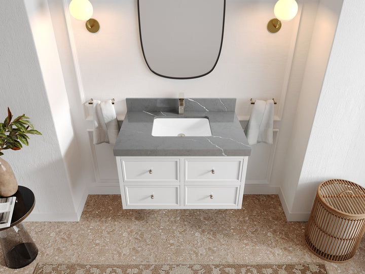 Roswell Floating 36 in. W x 22 in. D Center Sink Bathroom Vanity - photo 34