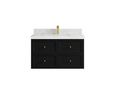 Roswell Floating 36 in. W x 22 in. D Center Sink Bathroom Vanity - Willow Bath and Vanity