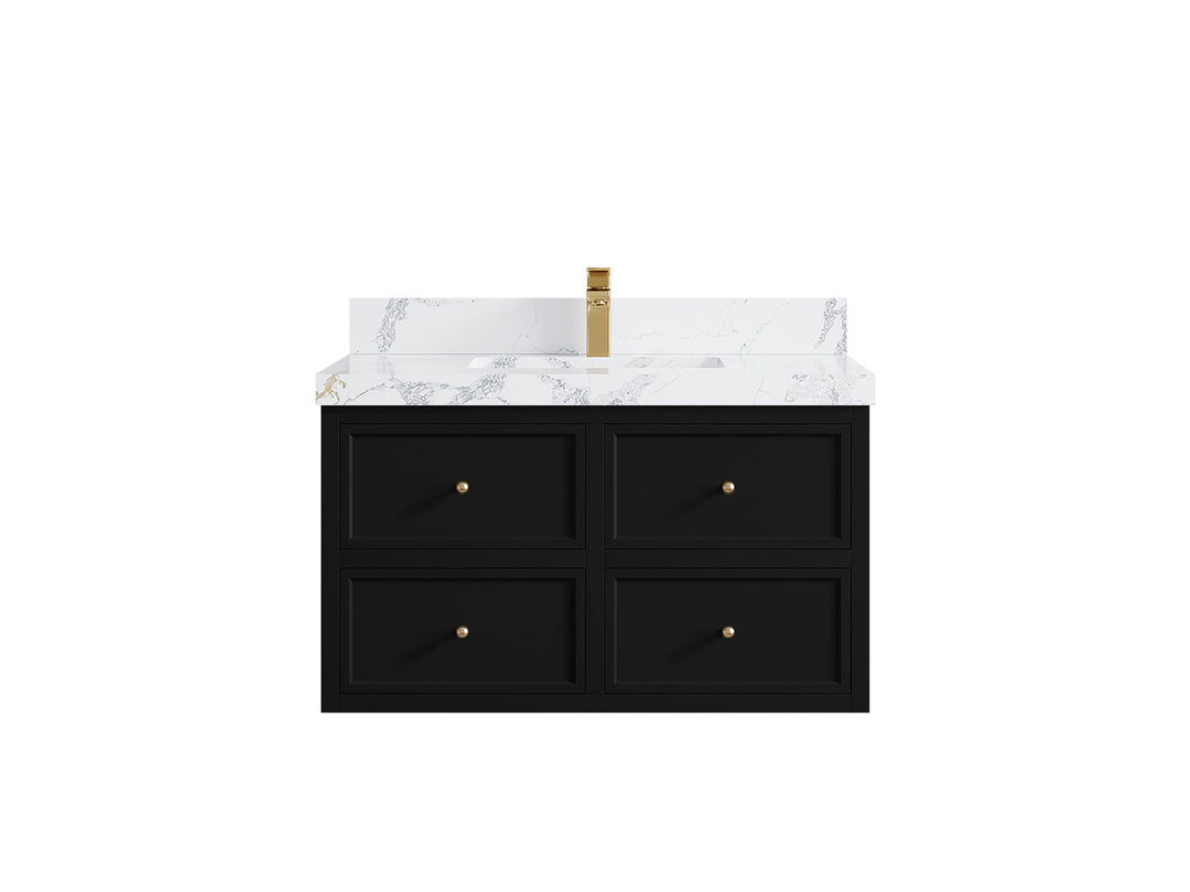 Roswell Floating 36 in. W x 22 in. D Center Sink Bathroom Vanity - Willow Bath and Vanity