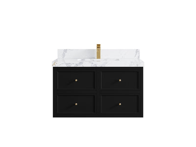 Roswell Floating 36 in. W x 22 in. D Center Sink Bathroom Vanity - Willow Bath and Vanity