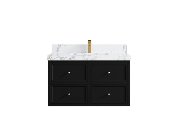 Roswell Floating 36 in. W x 22 in. D Center Sink Bathroom Vanity - photo 21