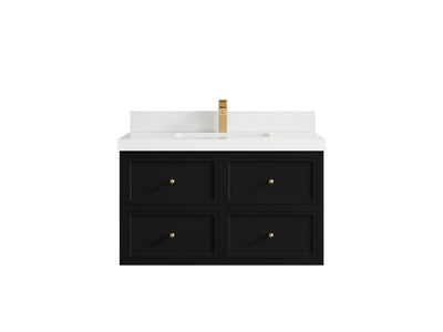 Roswell Floating 36 in. W x 22 in. D Center Sink Bathroom Vanity - Willow Bath and Vanity