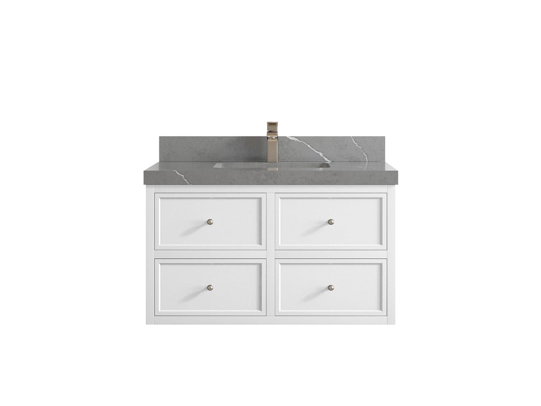 Roswell Floating 36 in. W x 22 in. D Center Sink Bathroom Vanity - Willow Bath and Vanity