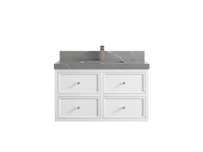 Roswell Floating 36 in. W x 22 in. D Center Sink Bathroom Vanity - Willow Bath and Vanity