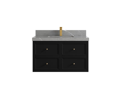 Roswell Floating 36 in. W x 22 in. D Center Sink Bathroom Vanity - Willow Bath and Vanity