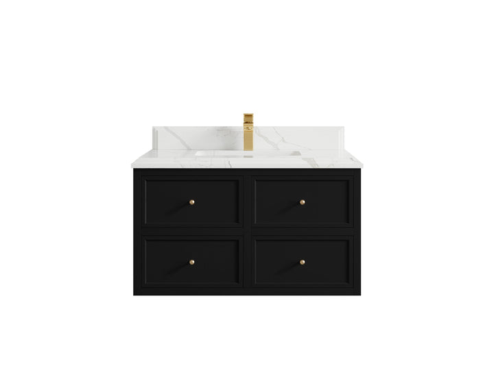 Roswell Floating 36 in. W x 22 in. D Center Sink Bathroom Vanity - photo 25