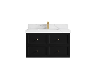 Roswell Floating 36 in. W x 22 in. D Center Sink Bathroom Vanity - Willow Bath and Vanity