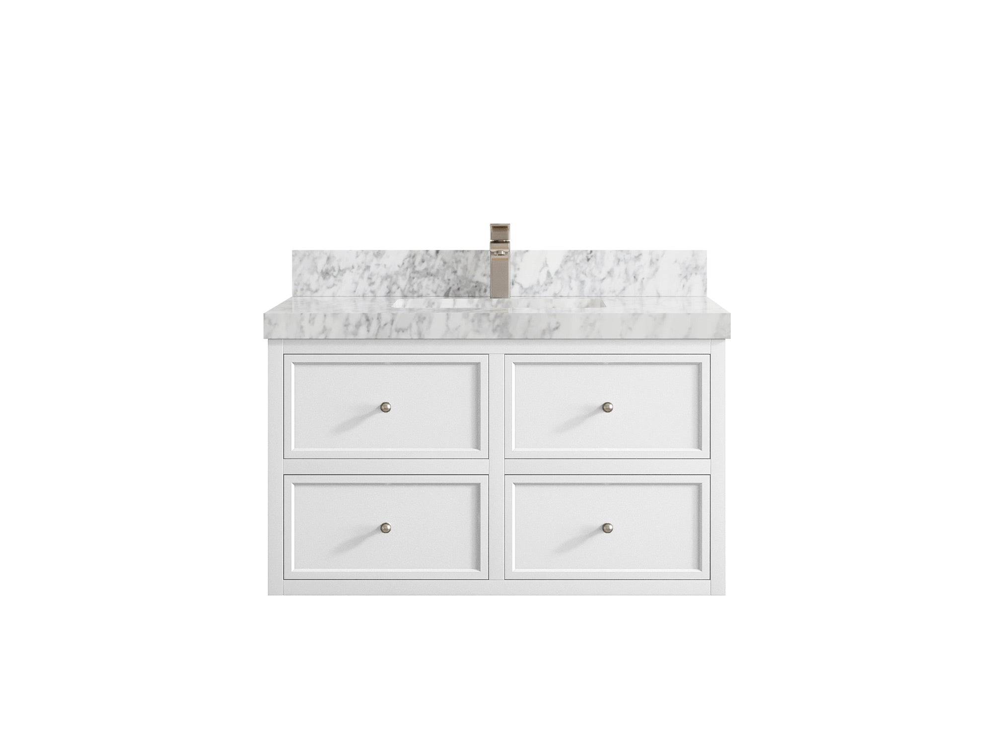 Roswell Floating 36 in. W x 22 in. D Center Sink Bathroom Vanity - Willow Bath and Vanity
