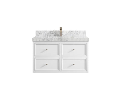 Roswell Floating 36 in. W x 22 in. D Center Sink Bathroom Vanity - Willow Bath and Vanity