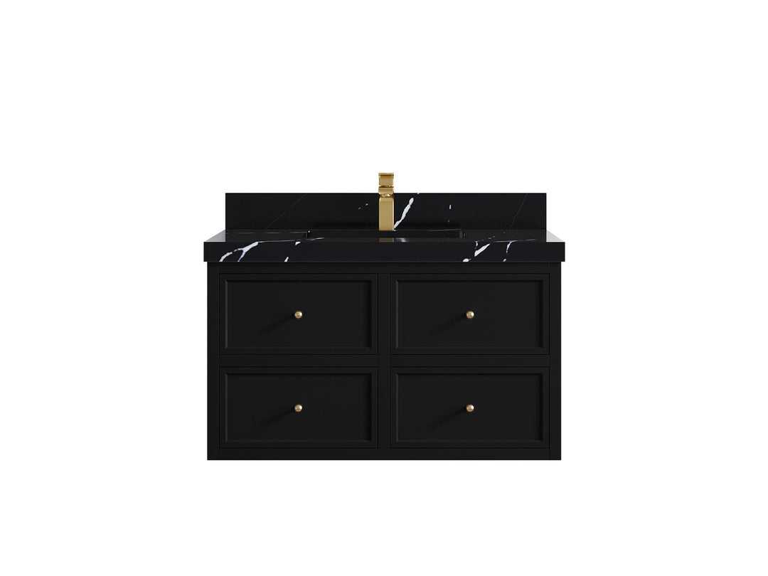 Roswell Floating 36 in. W x 22 in. D Center Sink Bathroom Vanity - Willow Bath and Vanity