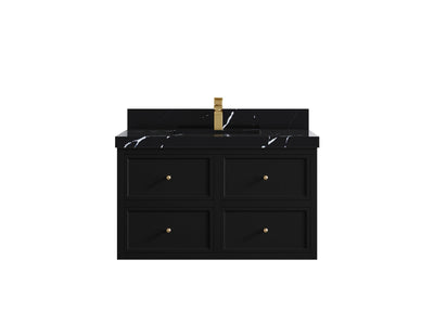 Roswell Floating 36 in. W x 22 in. D Center Sink Bathroom Vanity - Willow Bath and Vanity