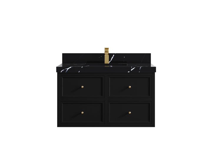 Roswell Floating 36 in. W x 22 in. D Center Sink Bathroom Vanity - photo 9