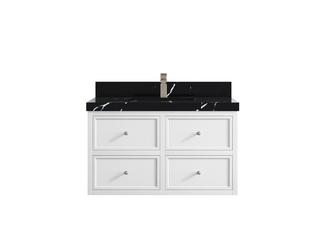 Roswell Floating 36 in. W x 22 in. D Center Sink Bathroom Vanity - Willow Bath and Vanity