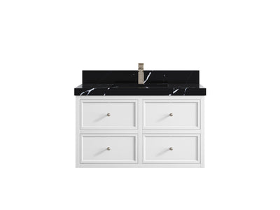 Roswell Floating 36 in. W x 22 in. D Center Sink Bathroom Vanity - Willow Bath and Vanity