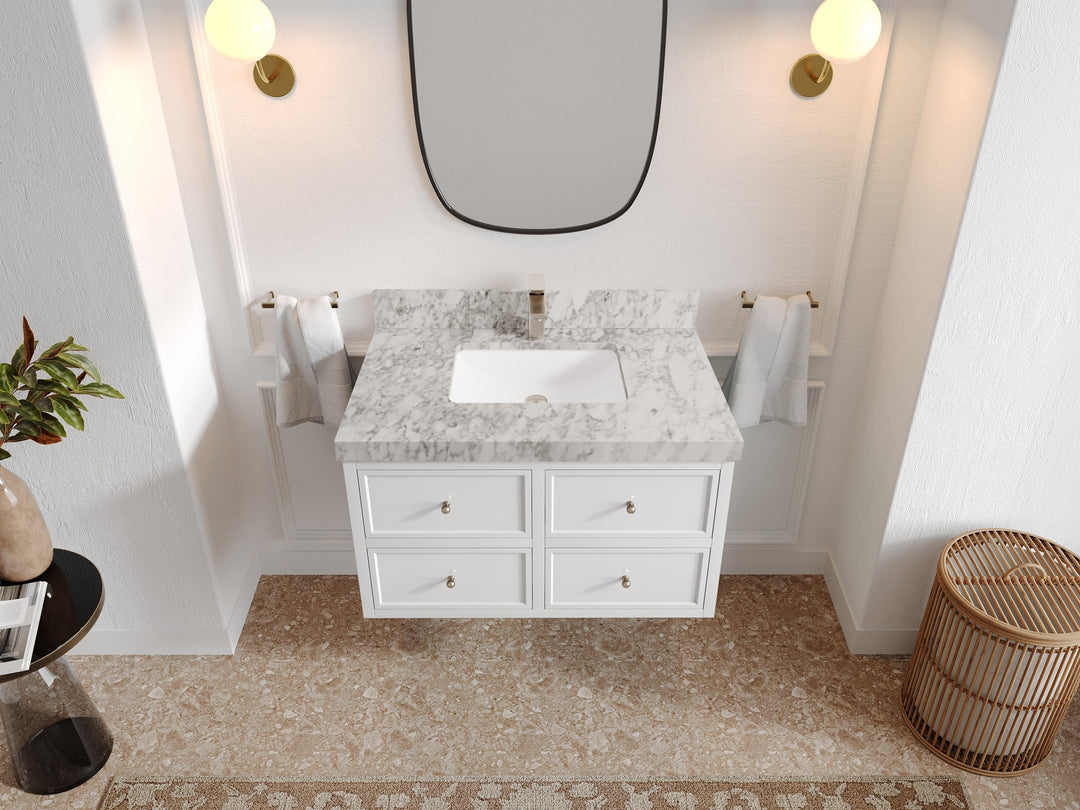 Roswell Floating 36 in. W x 22 in. D Center Sink Bathroom Vanity - Willow Bath and Vanity