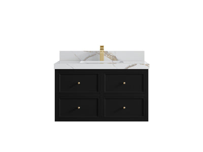 Roswell Floating 36 in. W x 22 in. D Center Sink Bathroom Vanity - Willow Bath and Vanity