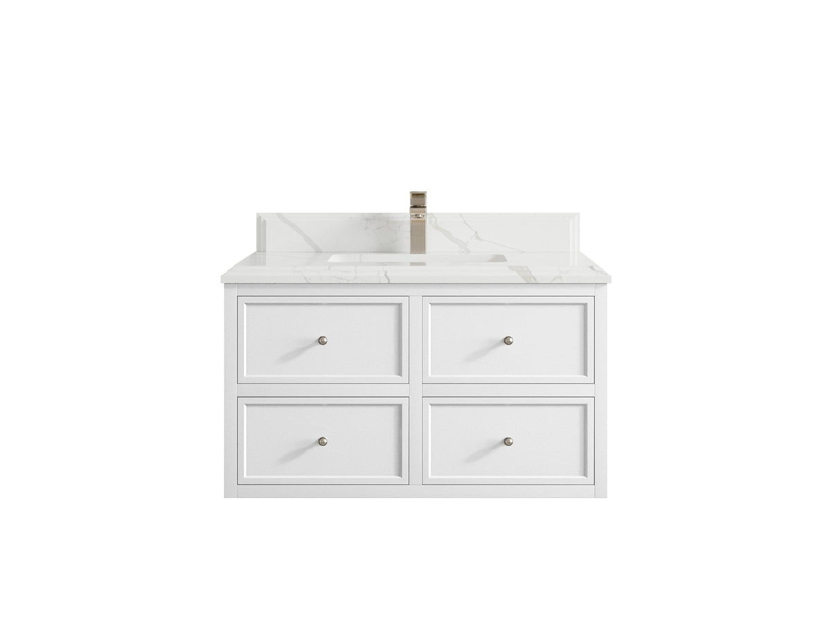 Roswell Floating 36 in. W x 22 in. D Center Sink Bathroom Vanity - Willow Bath and Vanity