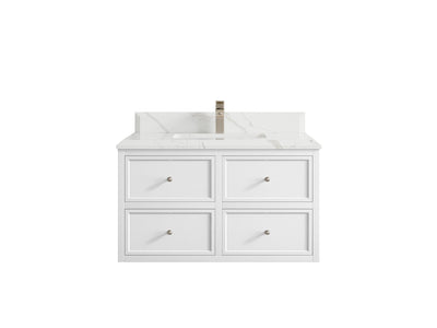 Roswell Floating 36 in. W x 22 in. D Center Sink Bathroom Vanity - Willow Bath and Vanity