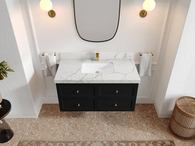Roswell Floating 42 in. W x 22 in. D Single Sink Bathroom Vanity - Willow Bath and Vanity