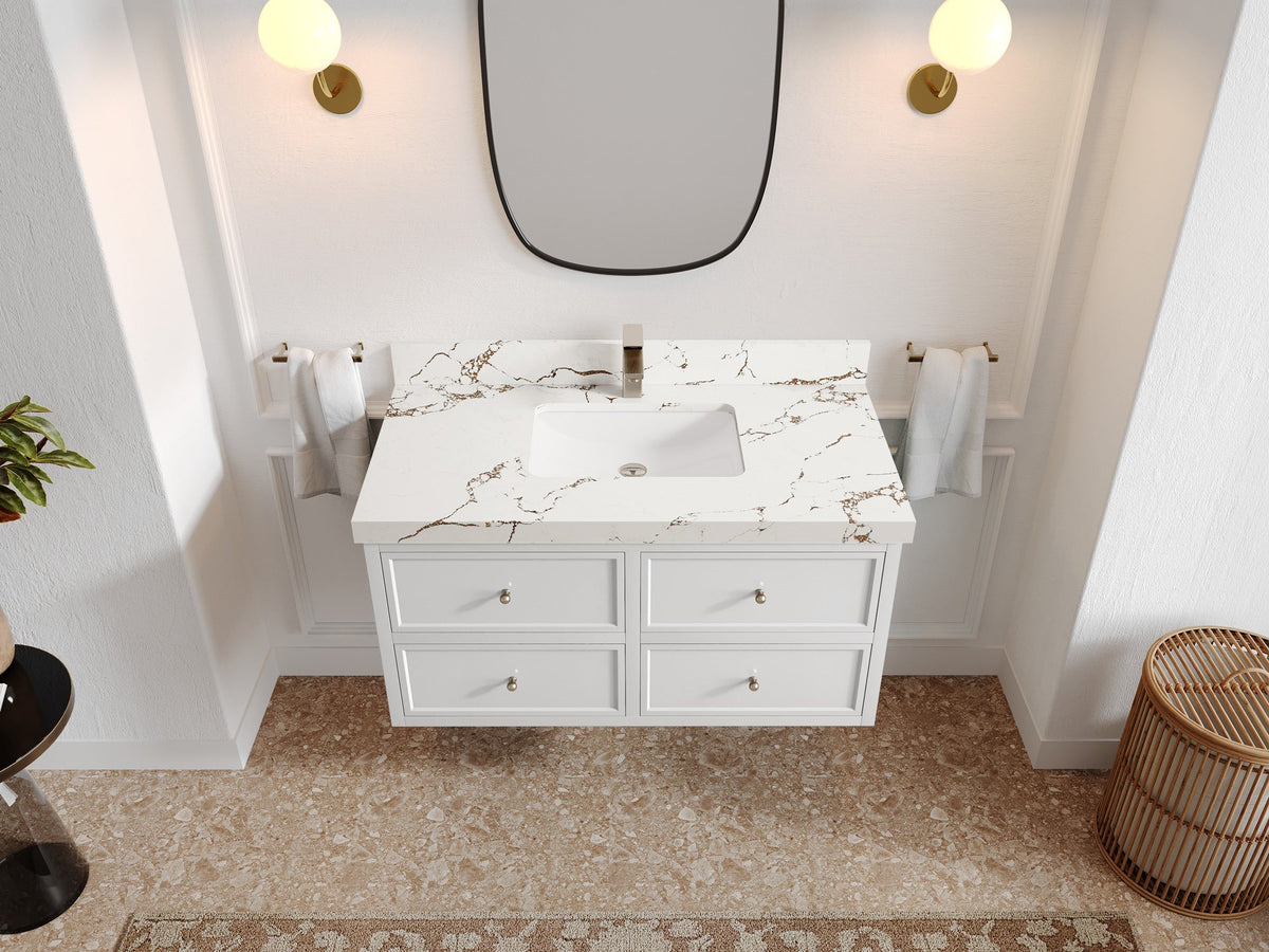 Roswell Floating 42 in. W x 22 in. D Single Sink Bathroom Vanity - Willow Bath and Vanity