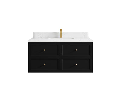 Roswell Floating 42 in. W x 22 in. D Single Sink Bathroom Vanity - Willow Bath and Vanity