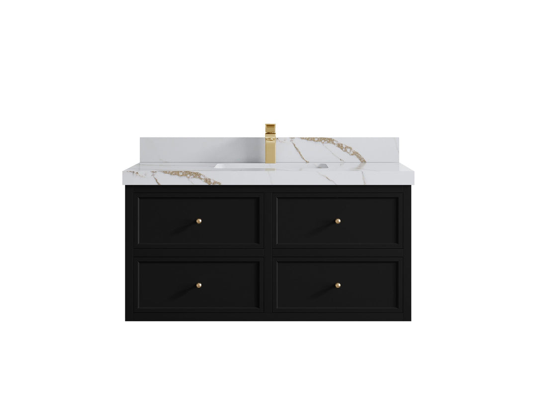 Roswell Floating 42 in. W x 22 in. D Single Sink Bathroom Vanity - Willow Bath and Vanity
