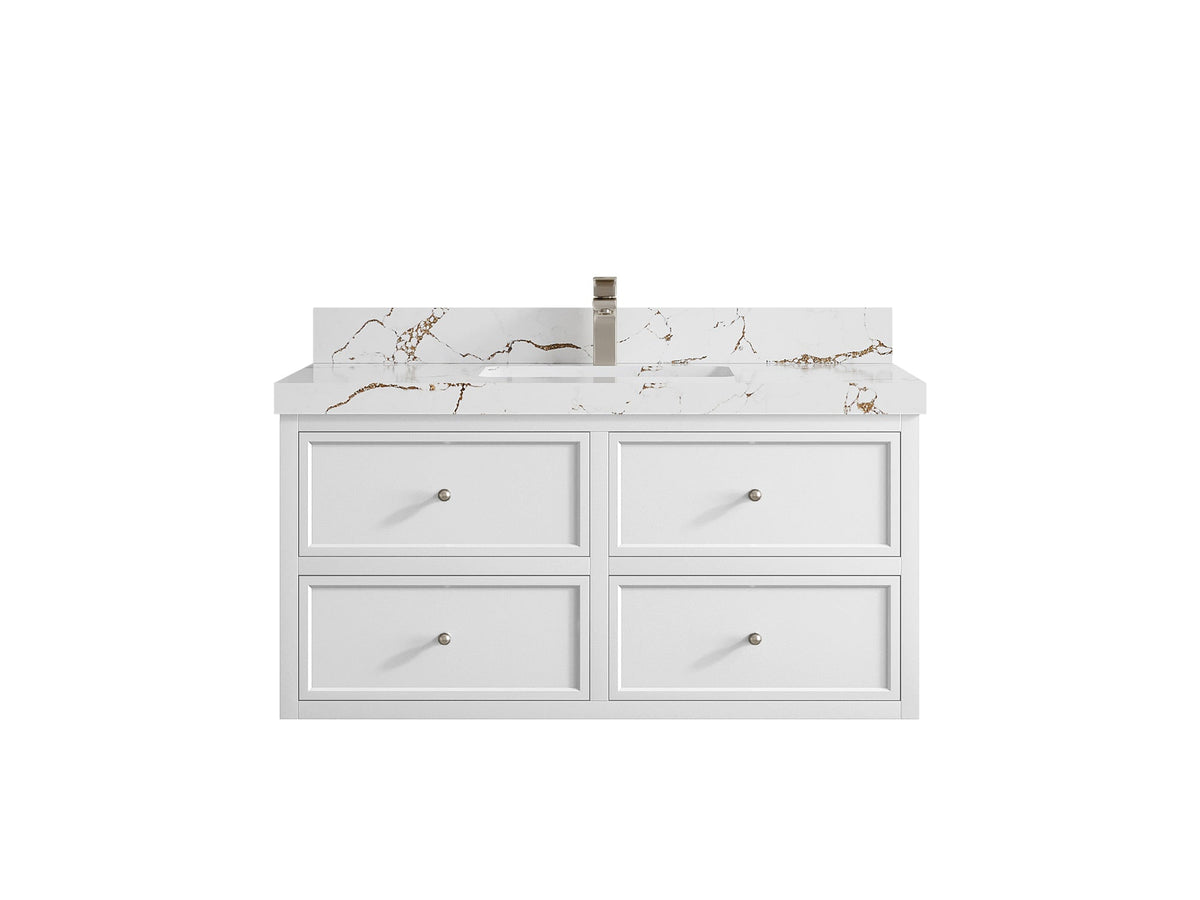 Roswell Floating 42 in. W x 22 in. D Single Sink Bathroom Vanity - Willow Bath and Vanity