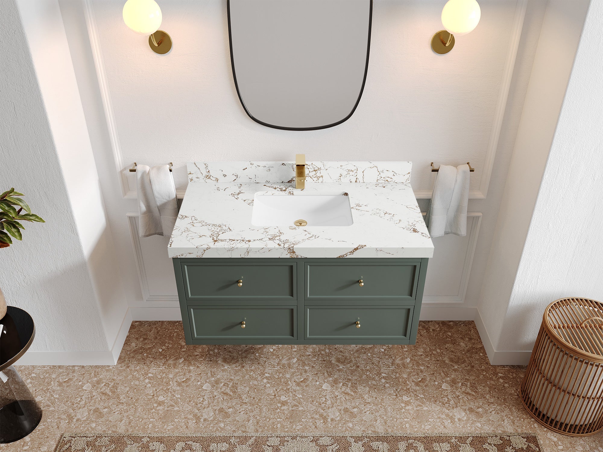Roswell Floating 42 in. W x 22 in. D Single Sink Bathroom Vanity - Willow Bath and Vanity