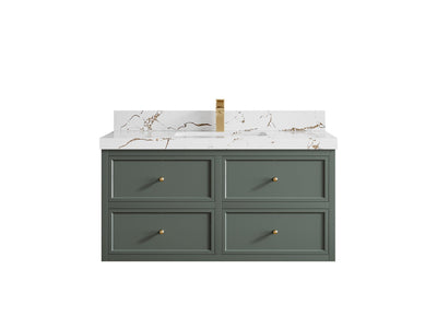 Roswell Floating 42 in. W x 22 in. D Single Sink Bathroom Vanity - Willow Bath and Vanity