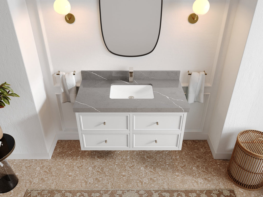 Roswell Floating 42 in. W x 22 in. D Single Sink Bathroom Vanity - Willow Bath and Vanity