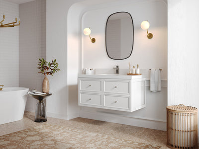 Roswell Floating 42 in. W x 22 in. D Single Sink Bathroom Vanity - Willow Bath and Vanity
